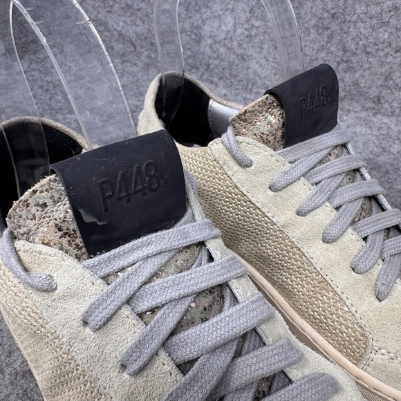 P448 Thea Fujy Platform Sneakers‎ Womens EU 35 Beige Suede Low Top Lace Up Shoes - Picture 9 of 10